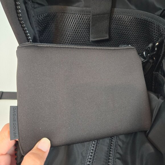 Dagne Dover Medium Black Dakota Backpack Neoprene Onyx Embroidered Company Logo - Picture 9 of 12